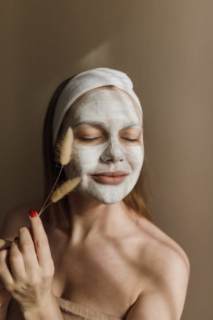 Woman With White Facial Cream